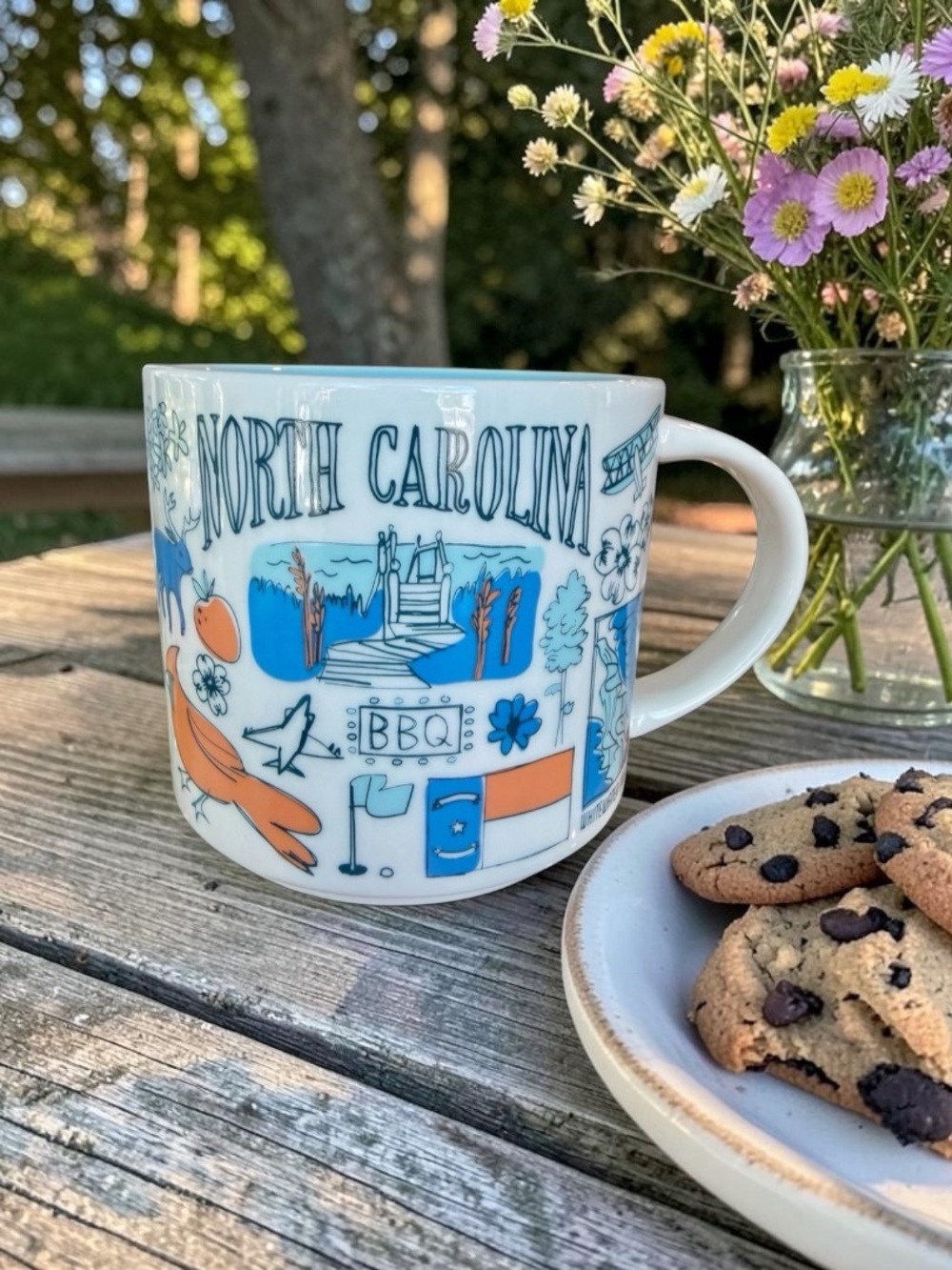 North Carolina Starbucks 14oz Mug Travel Souvenir Collectible Cup Preowned Good